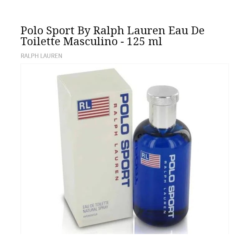 POLO SPORT BY RALPH LAUREN EAU DE TOILETTE MASCULINO 125 ML