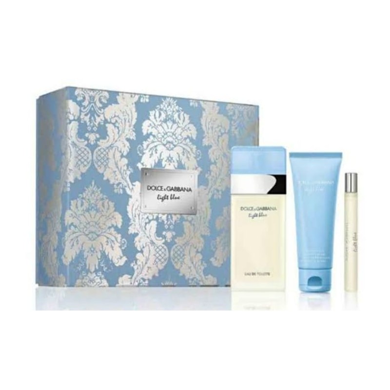 DOLCE GABBANA LIGHT BLUE (3 PEÇAS) KIT FEMININO-EDT 100ML + BODY LOTION + MINIATURA