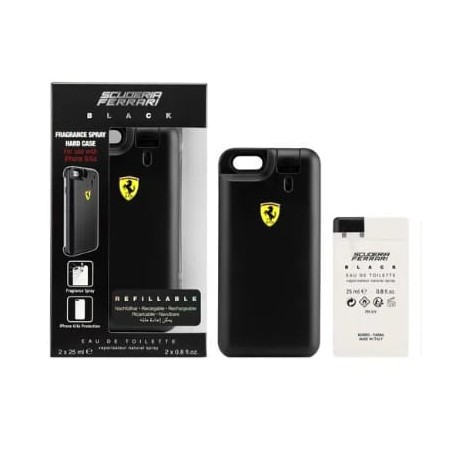 FERRARI SCUDERIA BLACK KIT 25ML EAU DE TOILETTE + 1 CAPA PARA IPHONE + 1 REFIL 25ML EAU DE TOILETTE MASCULINO