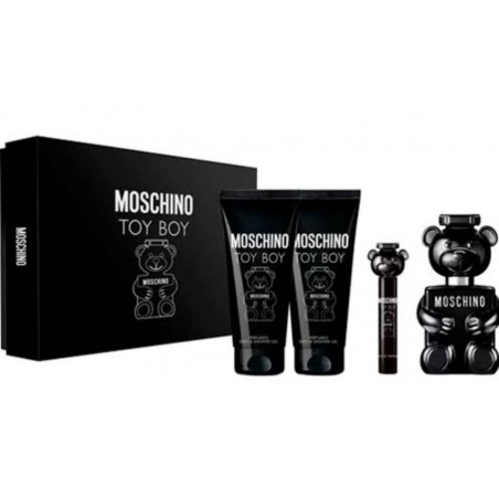 KIT MOSCHINO TOY BOY PERFUME EDP 100ML+MINIATURA 10ML +SHOWER GEL 100ML + BALM 100ML MASCULINO