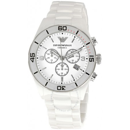 EA material de AÇO ceramica BRANCO UNISEX e maquinario swiss Made QUARTZ CAIXA 43MM