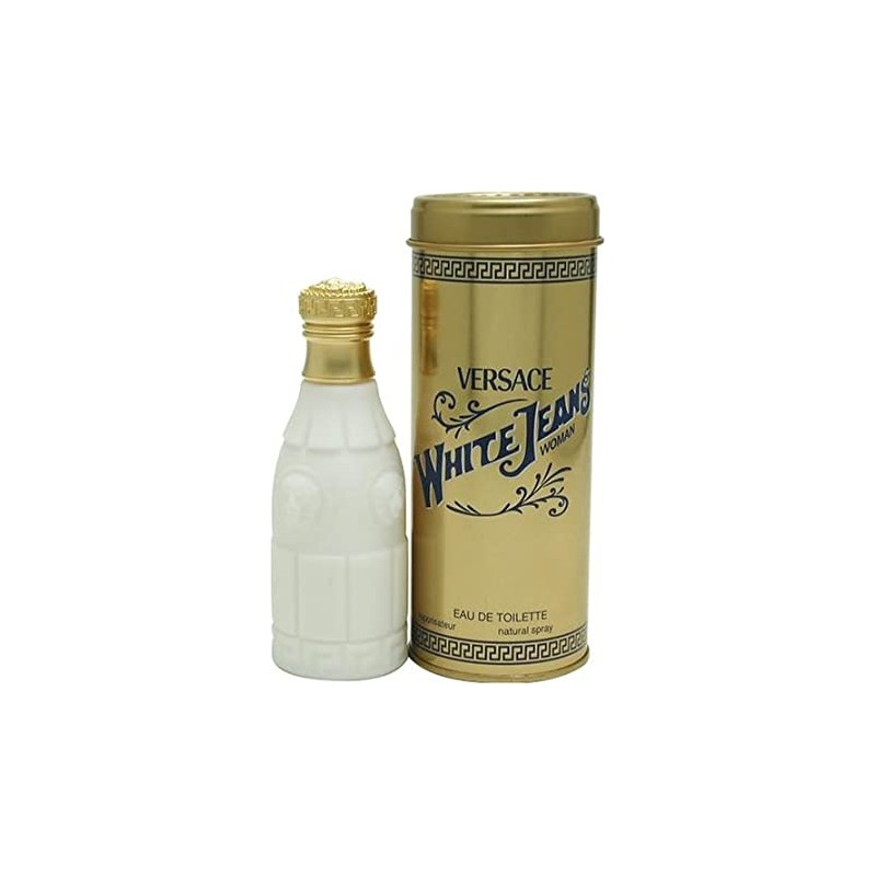 VERSACE WHITE JEANS FEMININO 75ML EDT RARIDADE 1997 LATA COM DETALHES