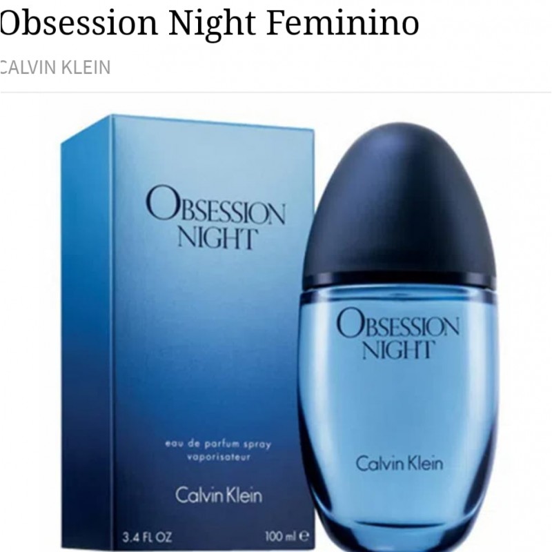 Calvin Klein obsession night eau de parfum 100 ml feminino Raridade