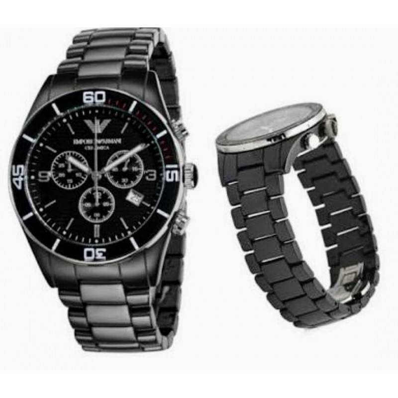 EA cerâmica Black caixa 43 mm Men